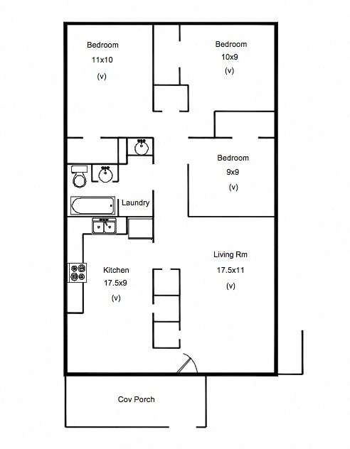 a 3 bedroom floorplan